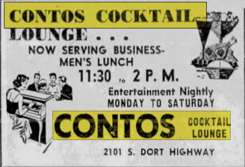 Contos Cocktail Lounge - Sep 06 1958 Article (newer photo)